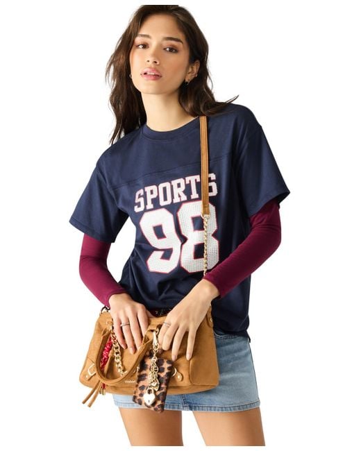 Madden Girl Brown Violett Small Zipper Satchel Bag