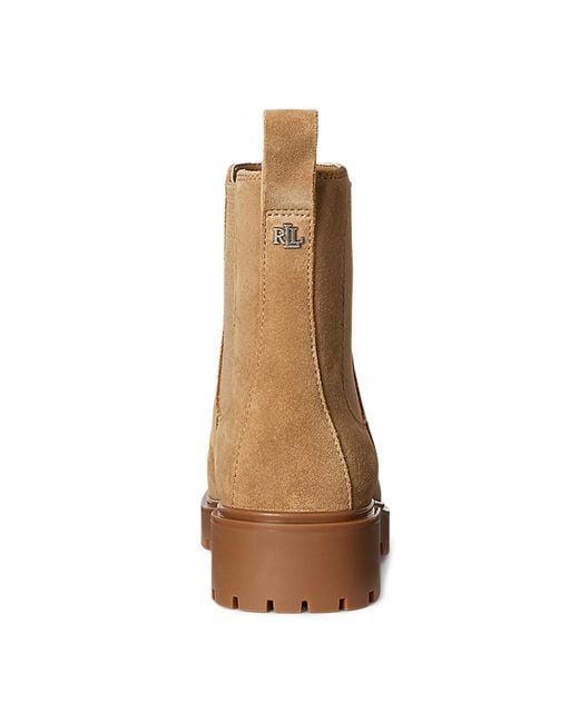 Ralph Lauren Brown Allyson Block Heel Chelsea Boots