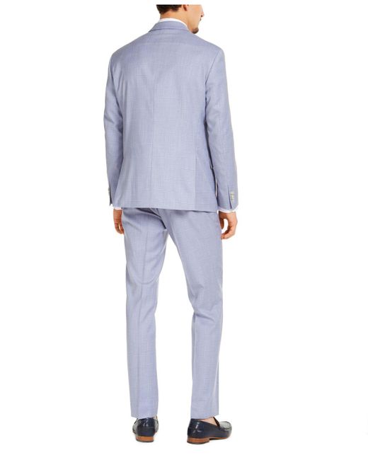 Kenneth Cole Slim fit Techni cole Stretch Light Blue Windowpane