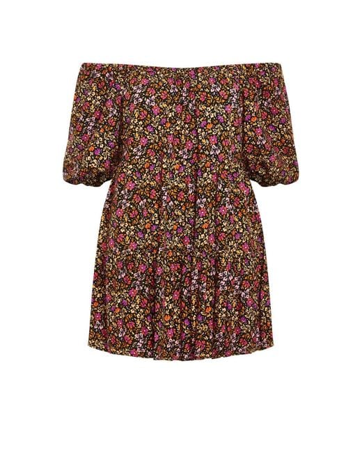 Avenue Brown Plus Size Bonnie Print Dress