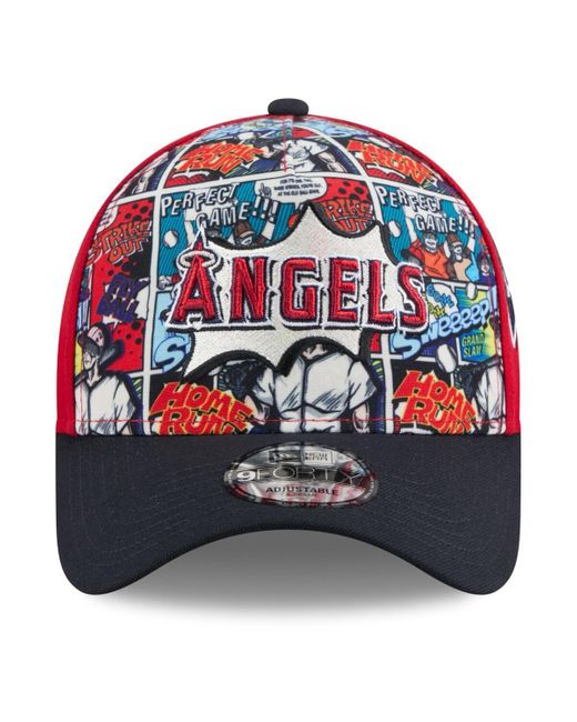 KTZ Red/navy Los Angeles Angels 2025 Mlb Diamond Hero Edition A-frame 9forty Adjustable Hat for men