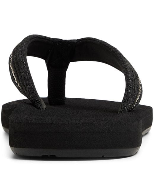 Roxy Black Porto Bling Round Toe Flat Sandals