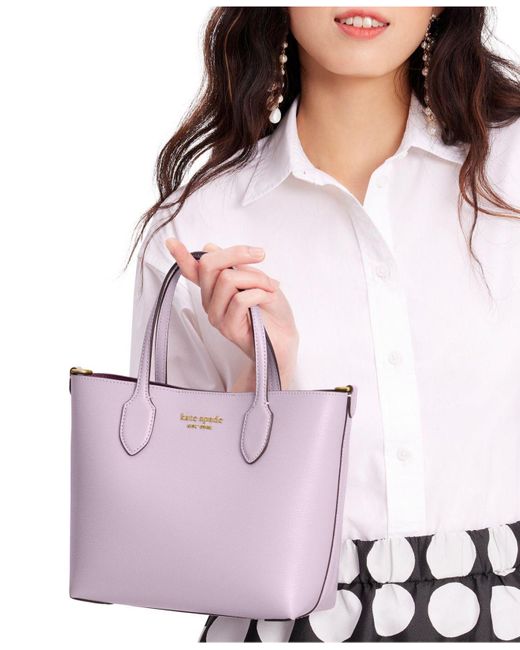 Kate Spade Bleecker Saffiano Leather Small Crossbody Tote in Pink Lyst