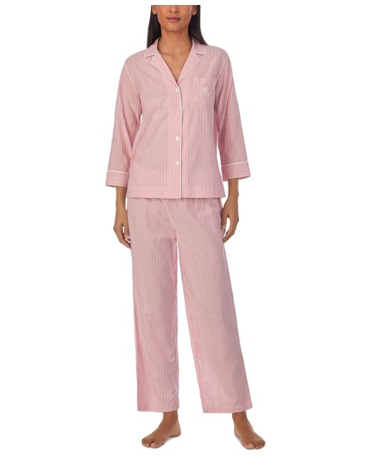 Lauren by Ralph Lauren Pink 2-pc. 3/4-sleeve Printed Pajamas Set