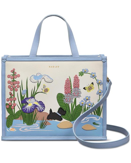Radley Blue Rhs Small Leather Ziptop Grab Bag