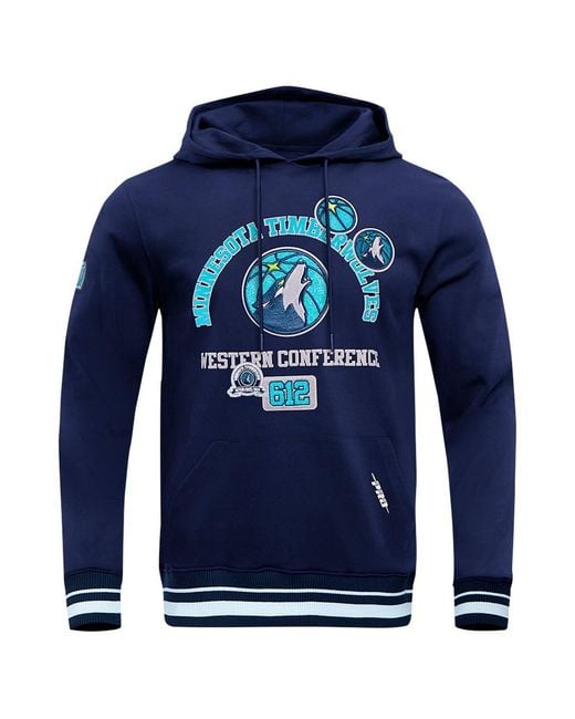 Pro Standard Blue Minnesota Timberwolves Area Code Pullover Hoodie for men
