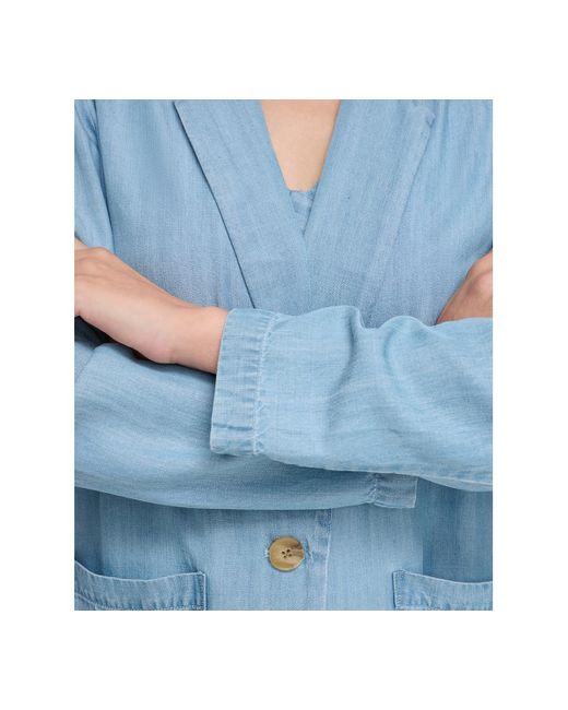 DKNY Blue One-button Long-sleeve Jacket