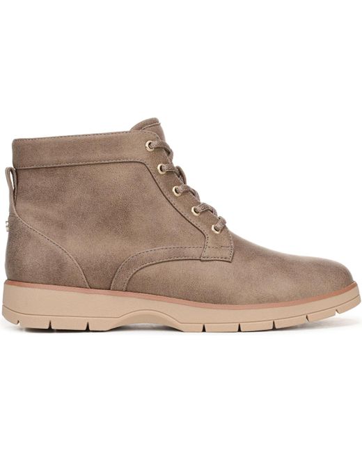 Dr. Scholls Brown Northstar Round Toe Lace Up Short Boots