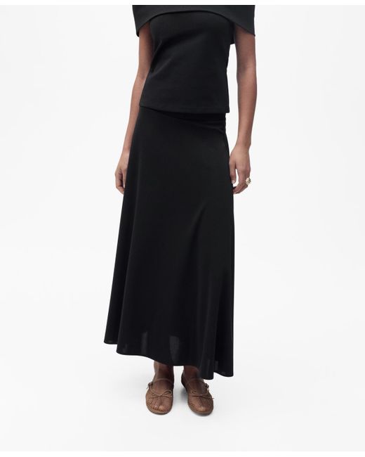 Mango Black Flared Knitted Skirt
