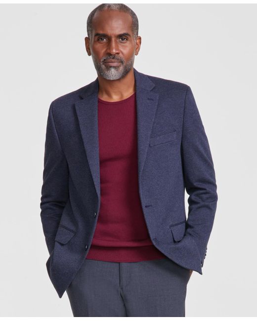 Michael Kors Blue Classic Fit Herringbone Woven Sport Coat for men