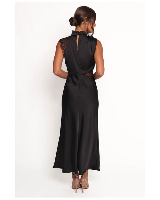 anabelle halter neck midi dress - black floral Anabelle Floral Halter Neck Satin Midi Dress (Women)