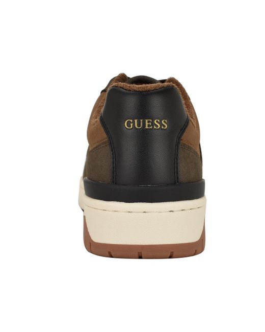 Guess Brown Nastele Branded Lace Up Casual Sneakers for men