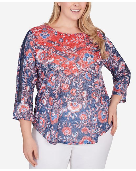 Ruby Rd Multicolor Plus Size Independence Chevron Top