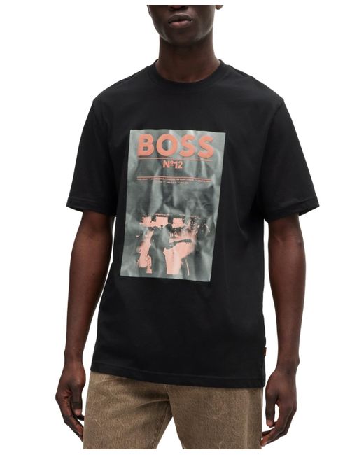 Boss Black Boss By Seasonal Artwork Regular-fit T-shirt for men