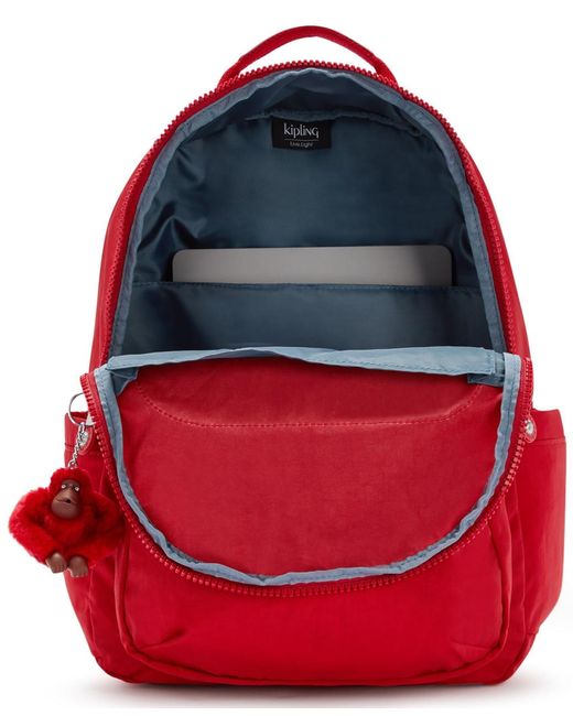 Kipling Red Seoul Medium Laptop Backpack
