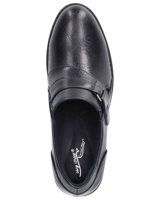 Easy Street Black Lavelle Comfort Block-heel Slip-on Shooties