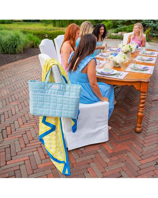 Evelyn & Kate Blue Patterned Quilted Tote Bag