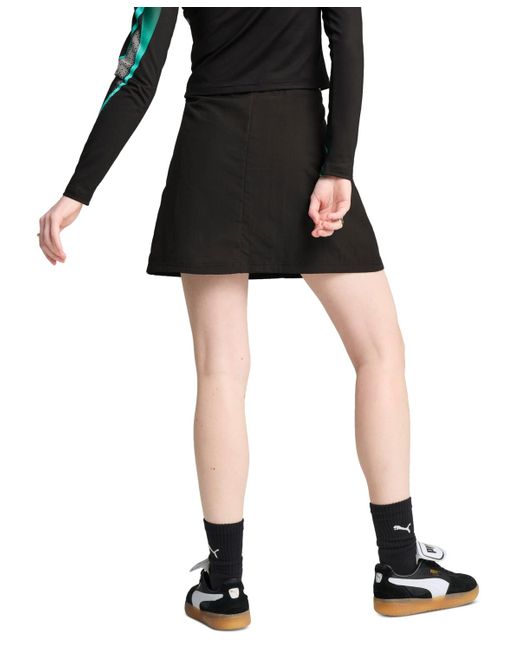 PUMA Black Dare To Zip Mesh-inset Skirt