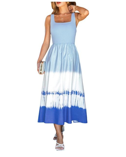 CUPSHE Blue Lovely Day Ombre Midi Beach Dress