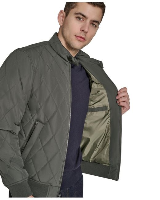 Dockers Gray Quilted Bomber Jacket for men