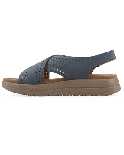 White Mountain Blue Haniya Flatform Sandals