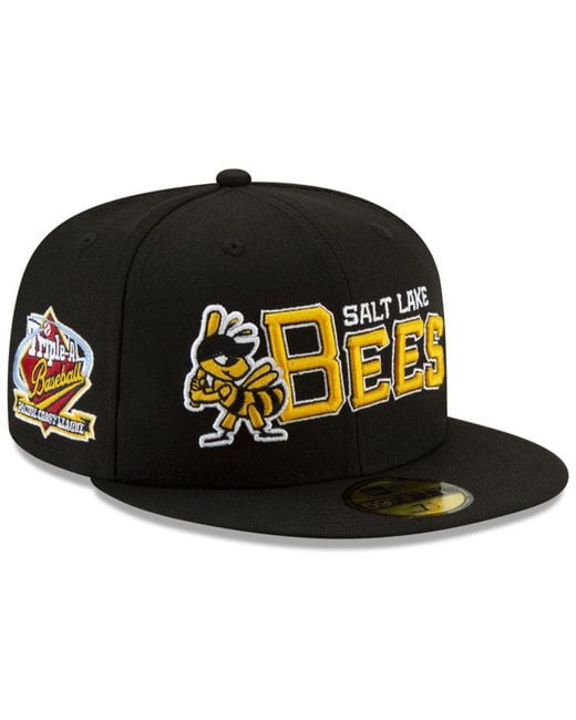KTZ Salt Lake Bees League Patch 59fifty-fitted Cap in Black for Men
