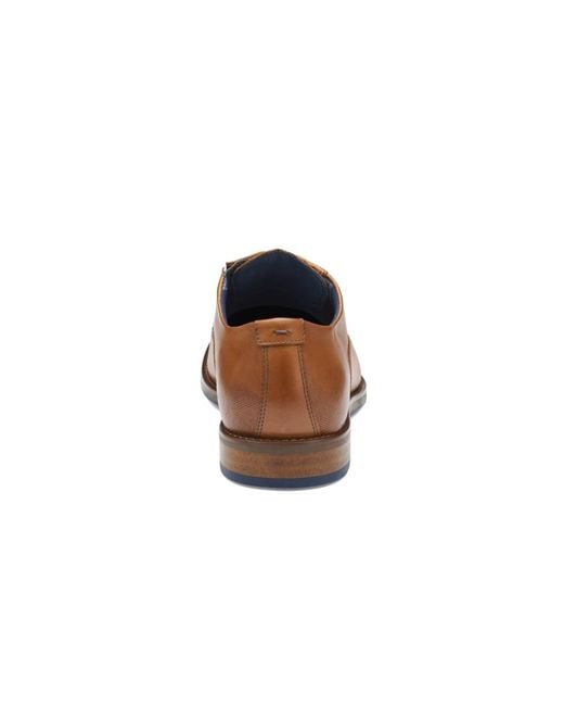 Johnston & Murphy Brown Landry Embossed Plain Toe Shoe for men