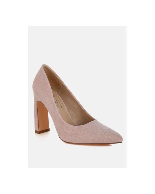 LONDON RAG Pink Uboa Slim Block Heel Pumps