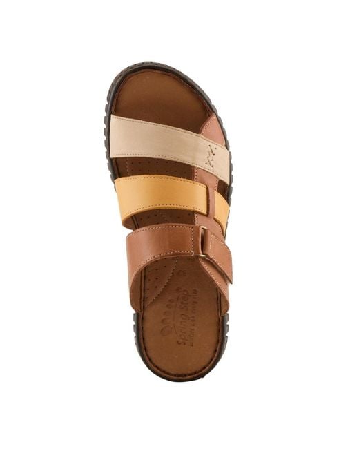 Spring Step Brown Olly Slides