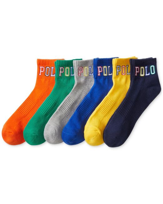 Polo Ralph Lauren Blue 6-pk. Polo Outlined Crew Socks for men