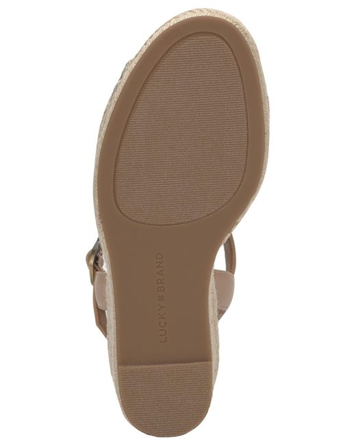 Lucky Brand Coyna - Sandali Con Zeppa Donna In Lino, Tacco 7,8 Cm, Punta Aperta