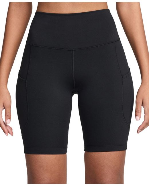 Nike Black One High-waisted Side-pocket Bike Shorts