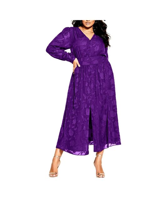 City Chic Purple Plus Size Sweet Sass Dress