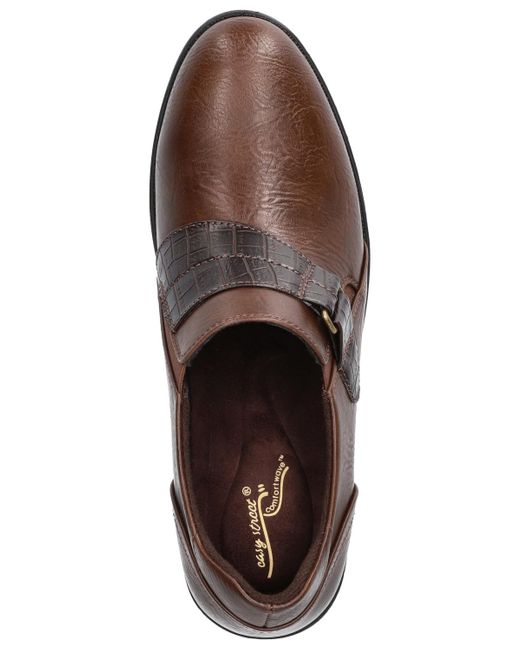 Easy Street Brown Lavelle Comfort Block-heel Slip-on Shooties