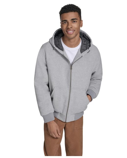 Levi's Gray Wool-blend Hooded Bomber Jacket for men
