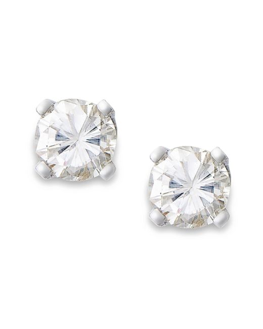 Macy's Metallic Round-cut Diamond Stud Earrings In 10k Gold (1/10 Ct. T.w.)