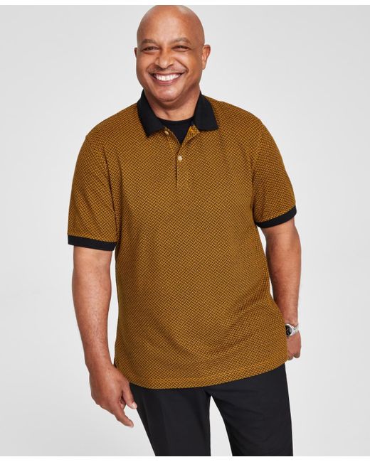 Club Room Brown Geometric Short-sleeve Polo Shirt for men