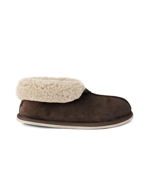 Celtic & Co. Brown Sheepskin Shearling Bootee Slippers