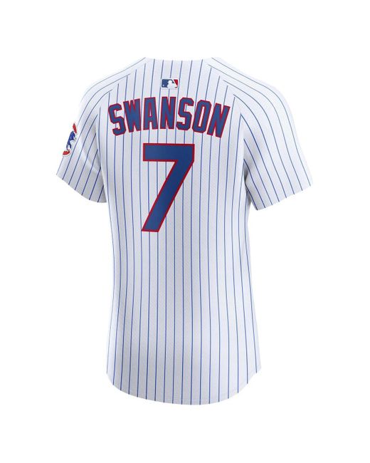 Nike Blue Dansby Swanson Chicago Cubs Home Elite Jersey for men