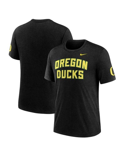 Nike Black Oregon Ducks Campus Collegiate Block Tri-blend T-shirt for men