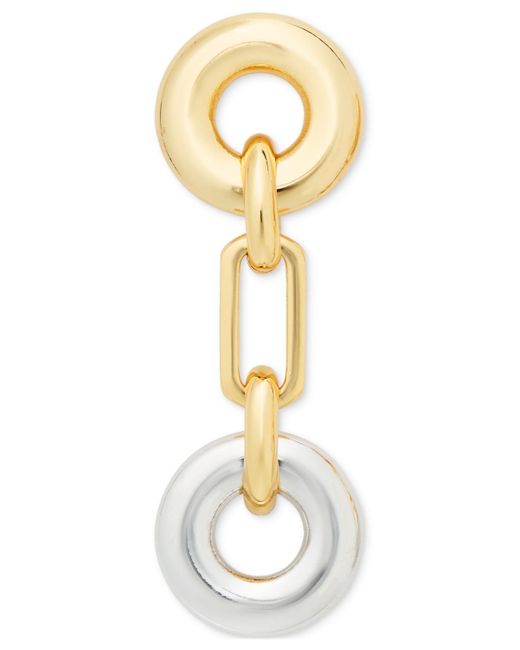 Kate Spade Metallic Two-tone Interlock Linear Drop Earrings