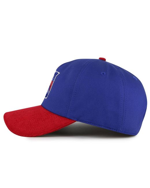 American Needle Blue/red New York Rangers Burnett Adjustable Hat for men