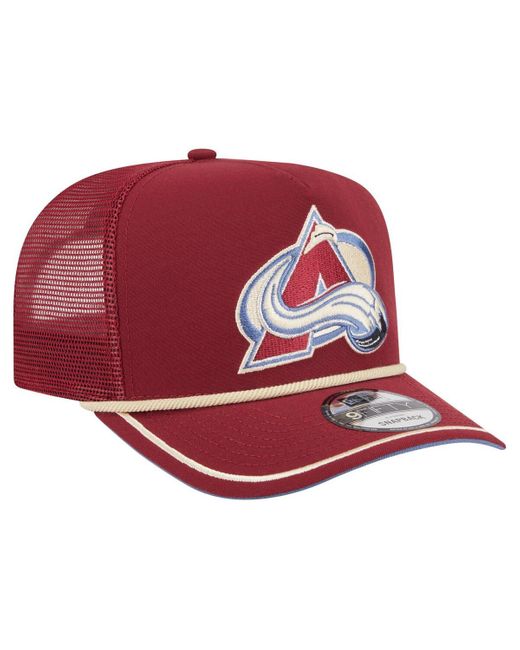 KTZ Red Colorado Avalanche Vintage Team Rope A-frame 9fifty Snapback Hat for men