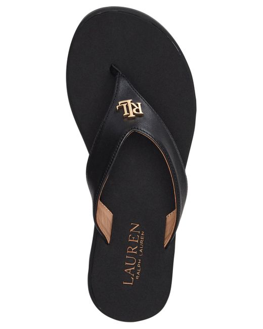 Lauren by Ralph Lauren Black Regina Flip Flop Sandals