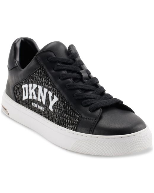 DKNY Black Abeni Arch Raffia Logo Low-top Sneakers