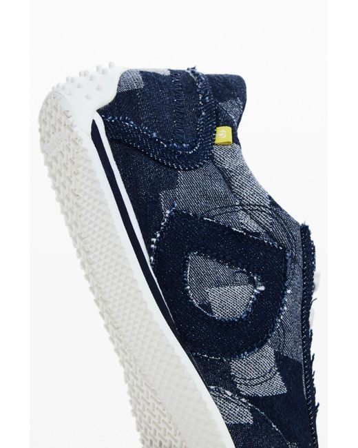 Desigual Blue Denim Patchwork Sneaker
