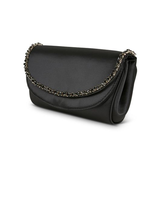 Badgley Mischka Black Woman's Talia Double Flap Clutch