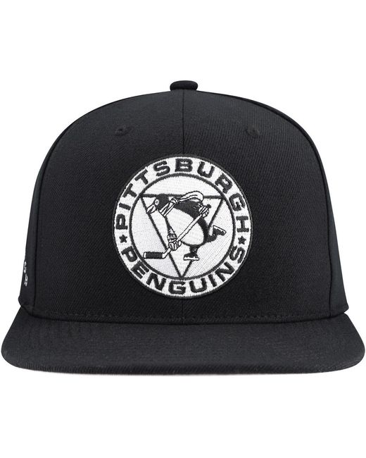 Mitchell & Ness Black Pittsburgh Penguins Team Snapback Hat for men
