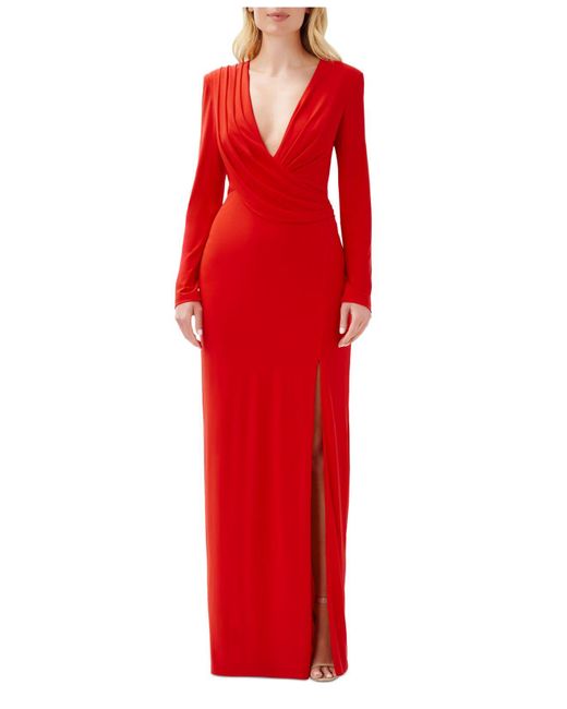 aidan mattox sequin plunge gown