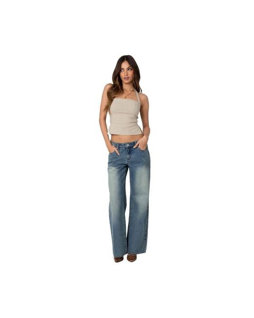 Edikted Blue Dara Halter Top